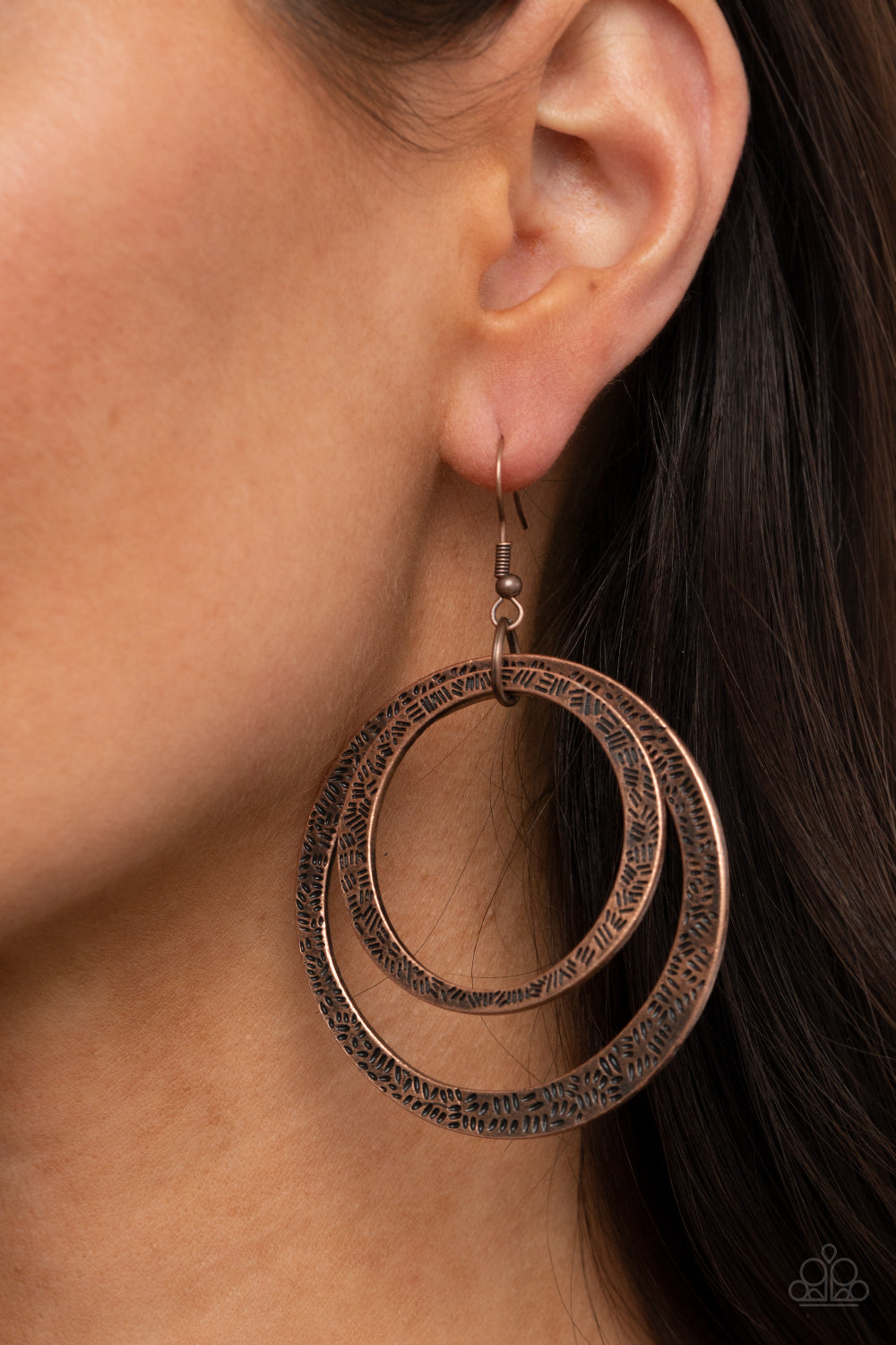 Paparazzi Rounded Out - Copper Earrings 