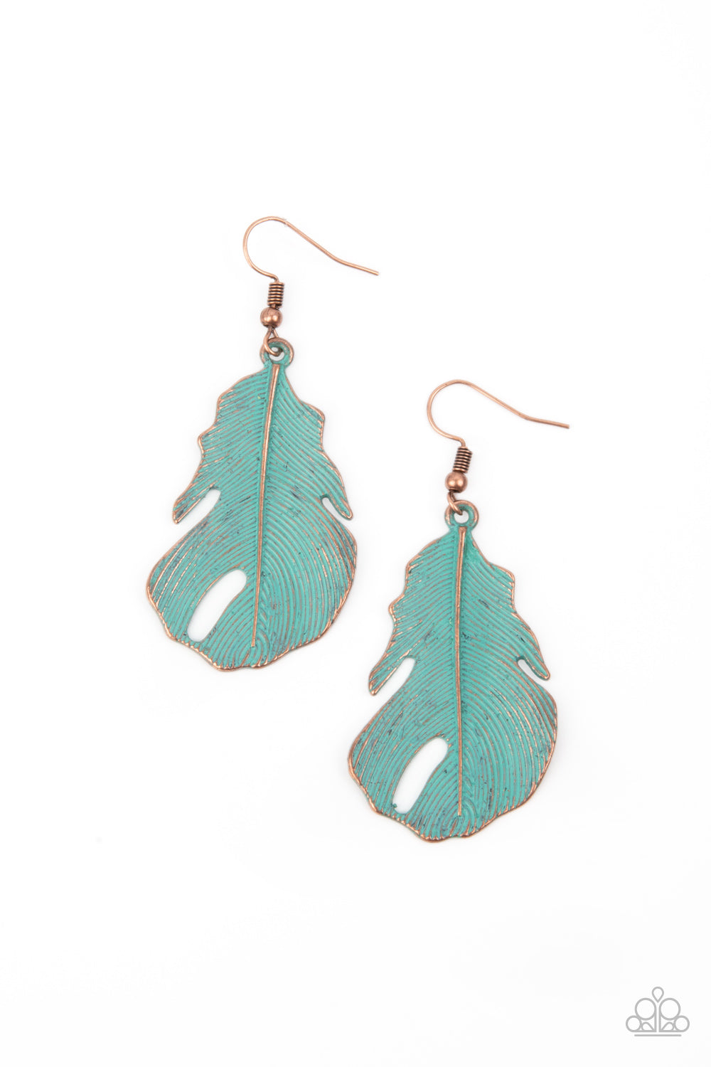 Heads QUILL Roll - Copper Earrings 