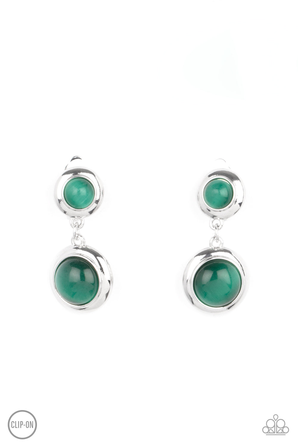 Paparazzi Subtle Smolder - Green Clip On Earrings 