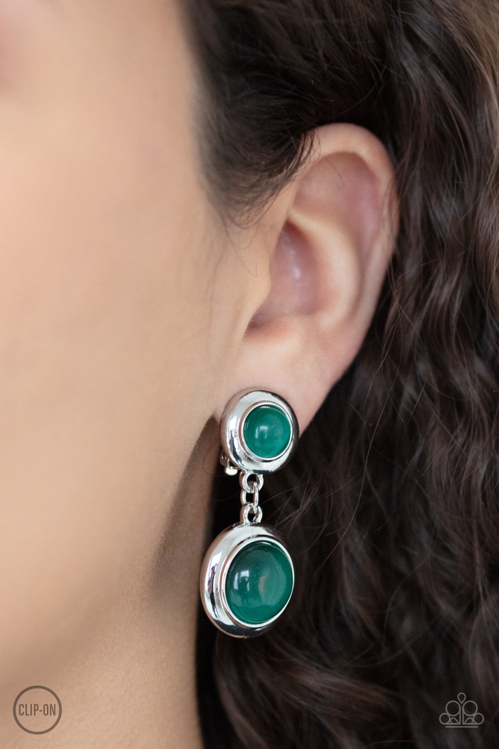 Paparazzi Subtle Smolder - Green Clip On Earrings 