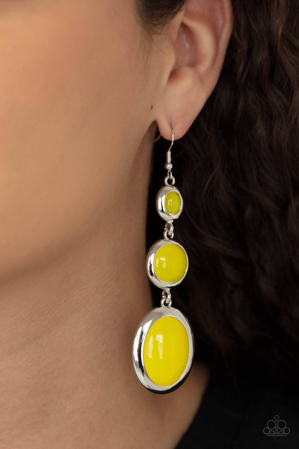 Retro Reality - Yellow Earrings 