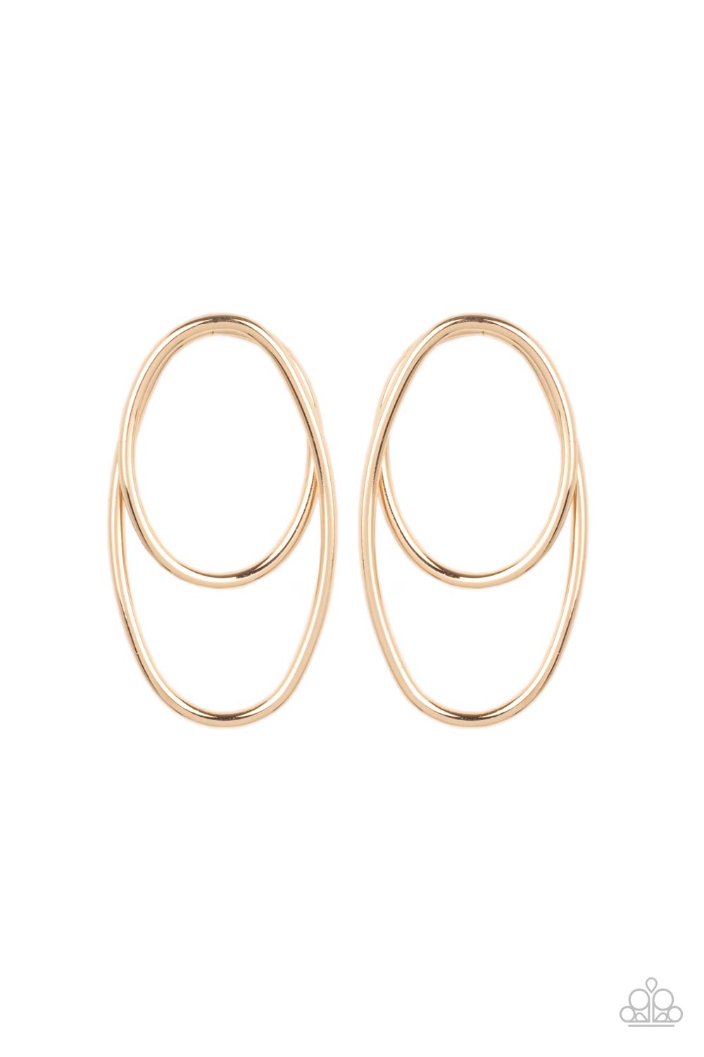 So OVAL-Dramatic - Gold Post Earrings