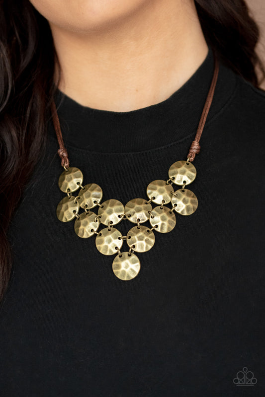 Paparazzi Token Treasure - Brass Necklace 