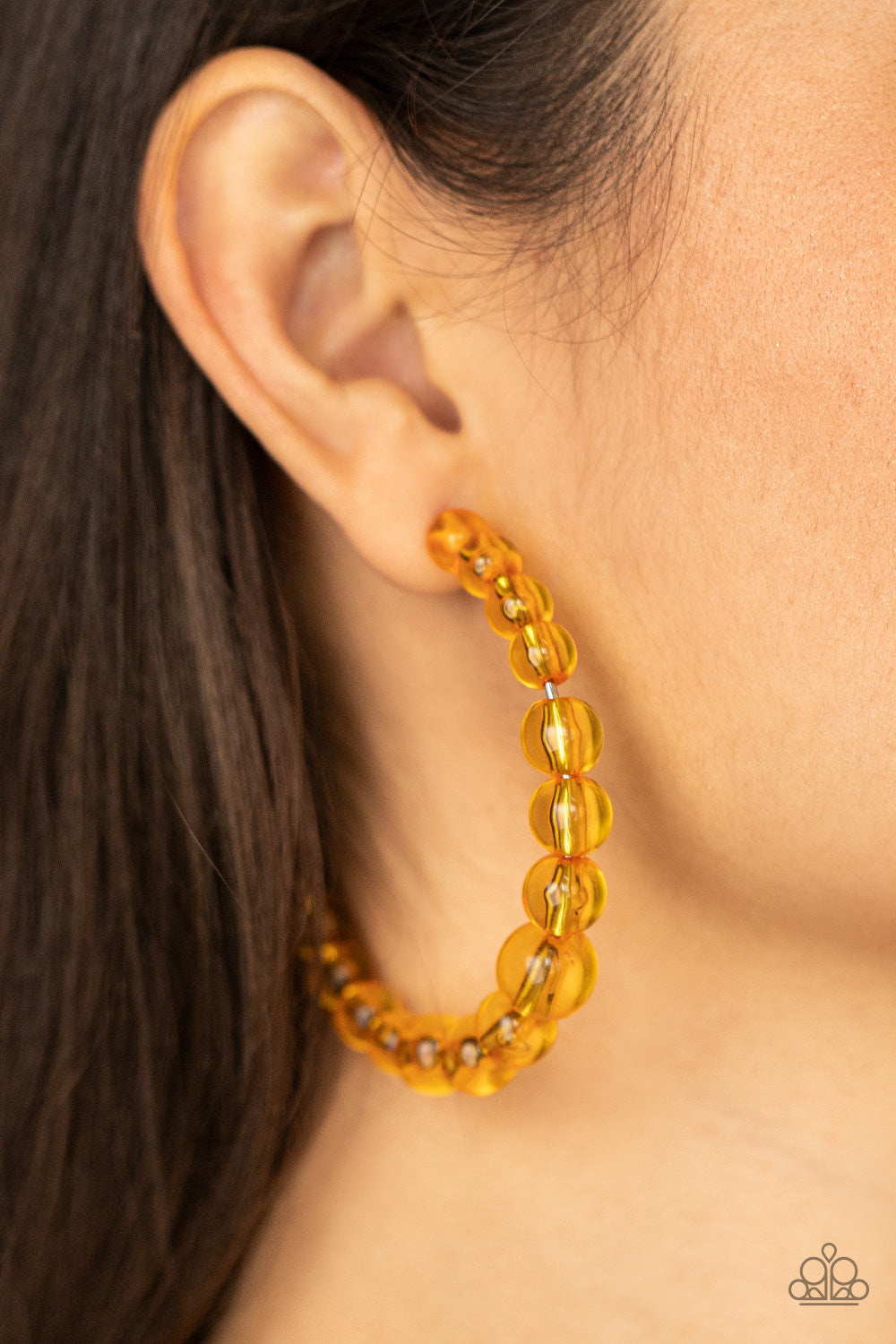 In The Clear - Orange Hoop Earrings