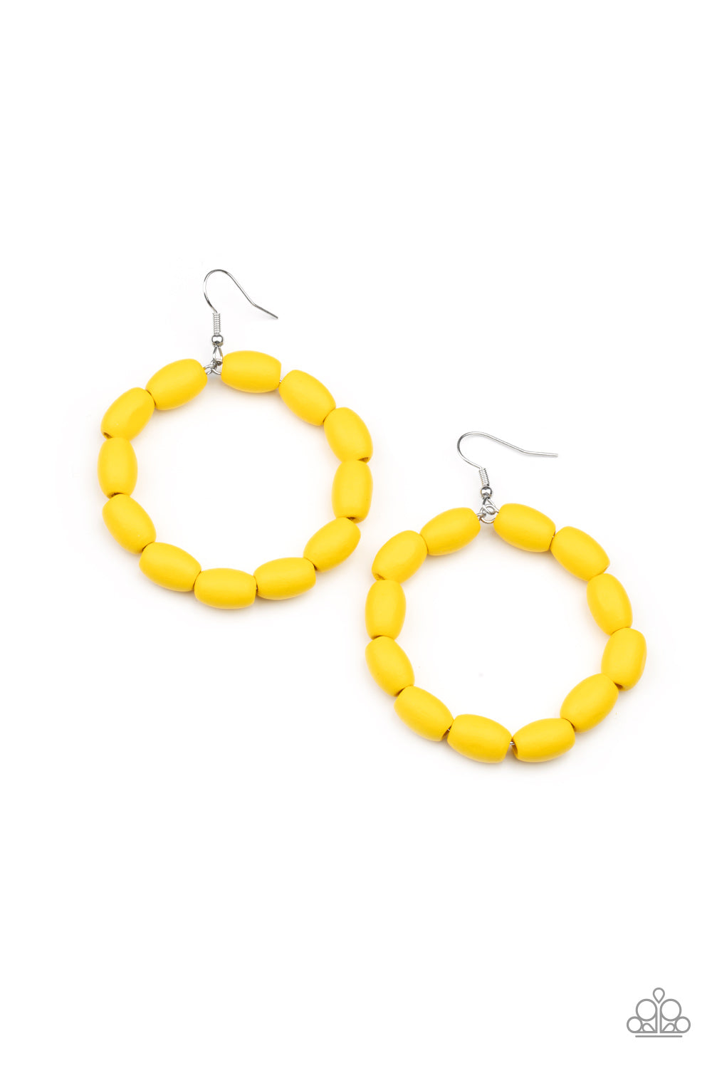 Paparazzi Living The WOOD Life - Yellow Earrings 
