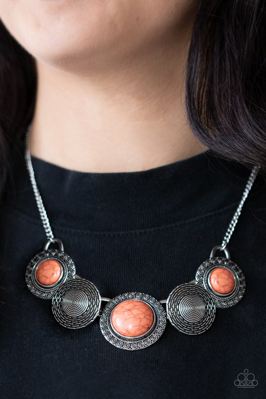 Paparazzi Canyon Cottage - Orange Necklace 