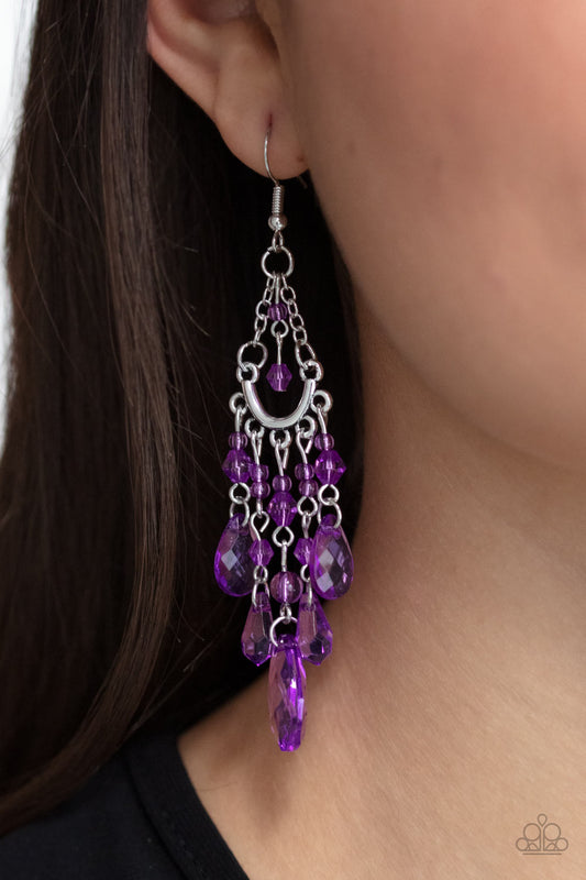 Paparazzi Paid Vacation - Purple Earrings 