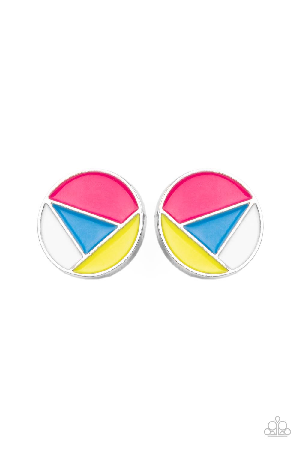 Artistic Expression - Multi Pink-Blue Post Earrings 