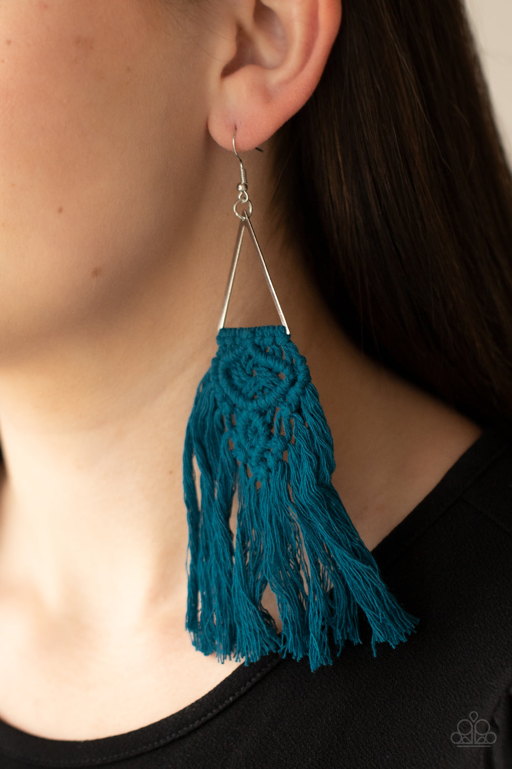 Paparazzi Modern Day Macrame - Blue Earring