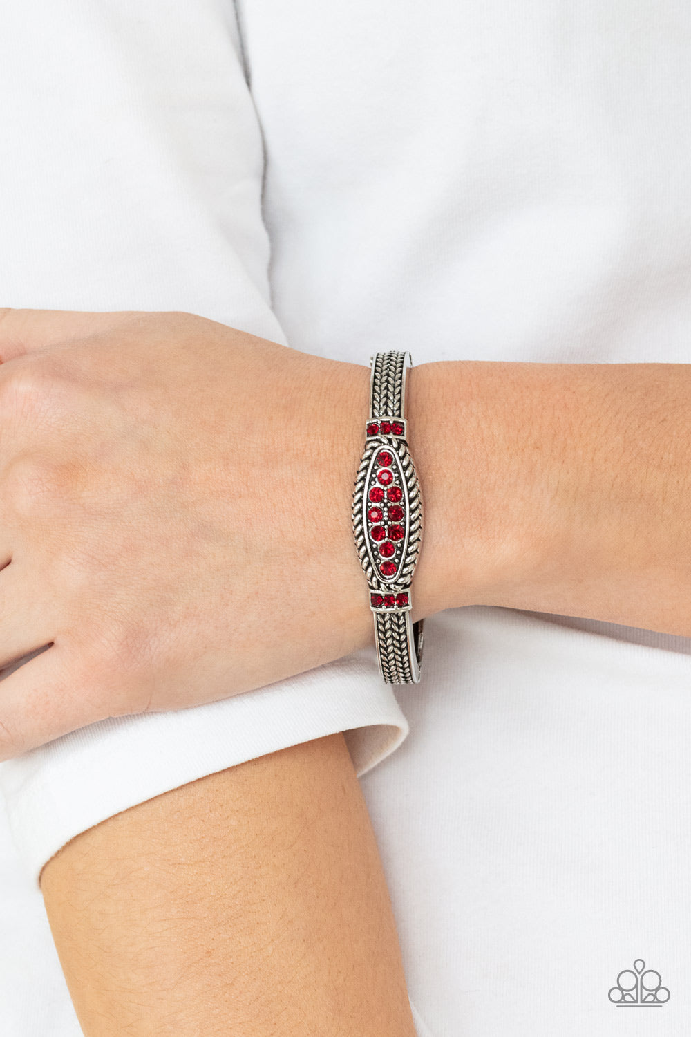 Paparazzi Locked in Luster - Red Bracelet 