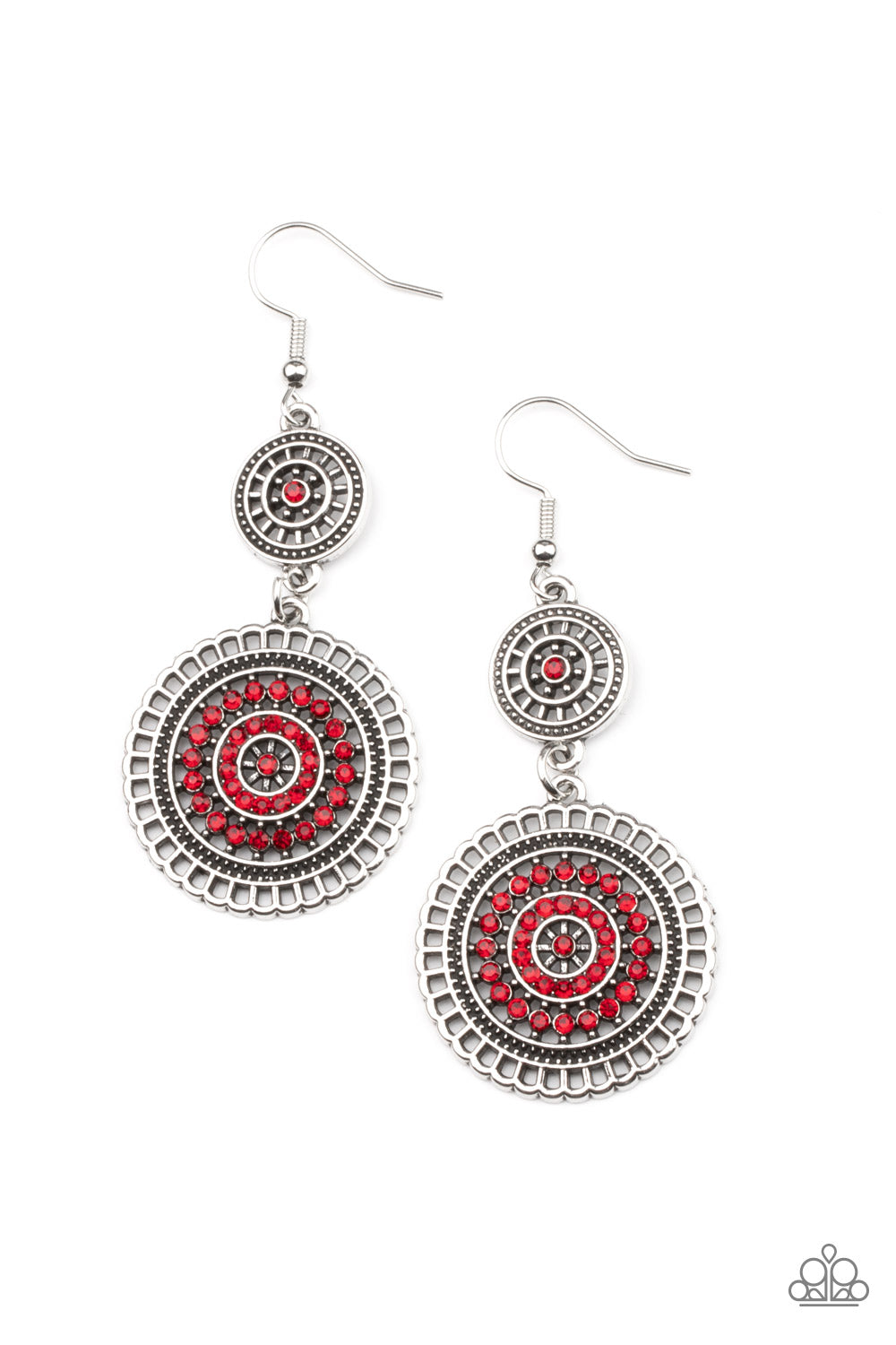Paparazzi Bohemian Bedazzle - Red Earrings 