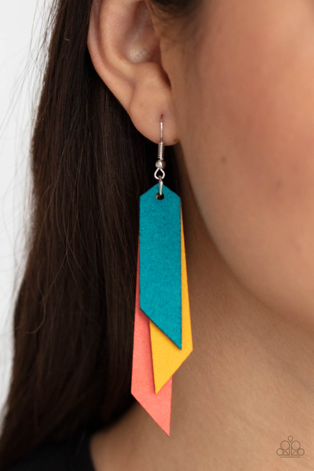 Paparazzi Suede Shade -  Multi Earrings 