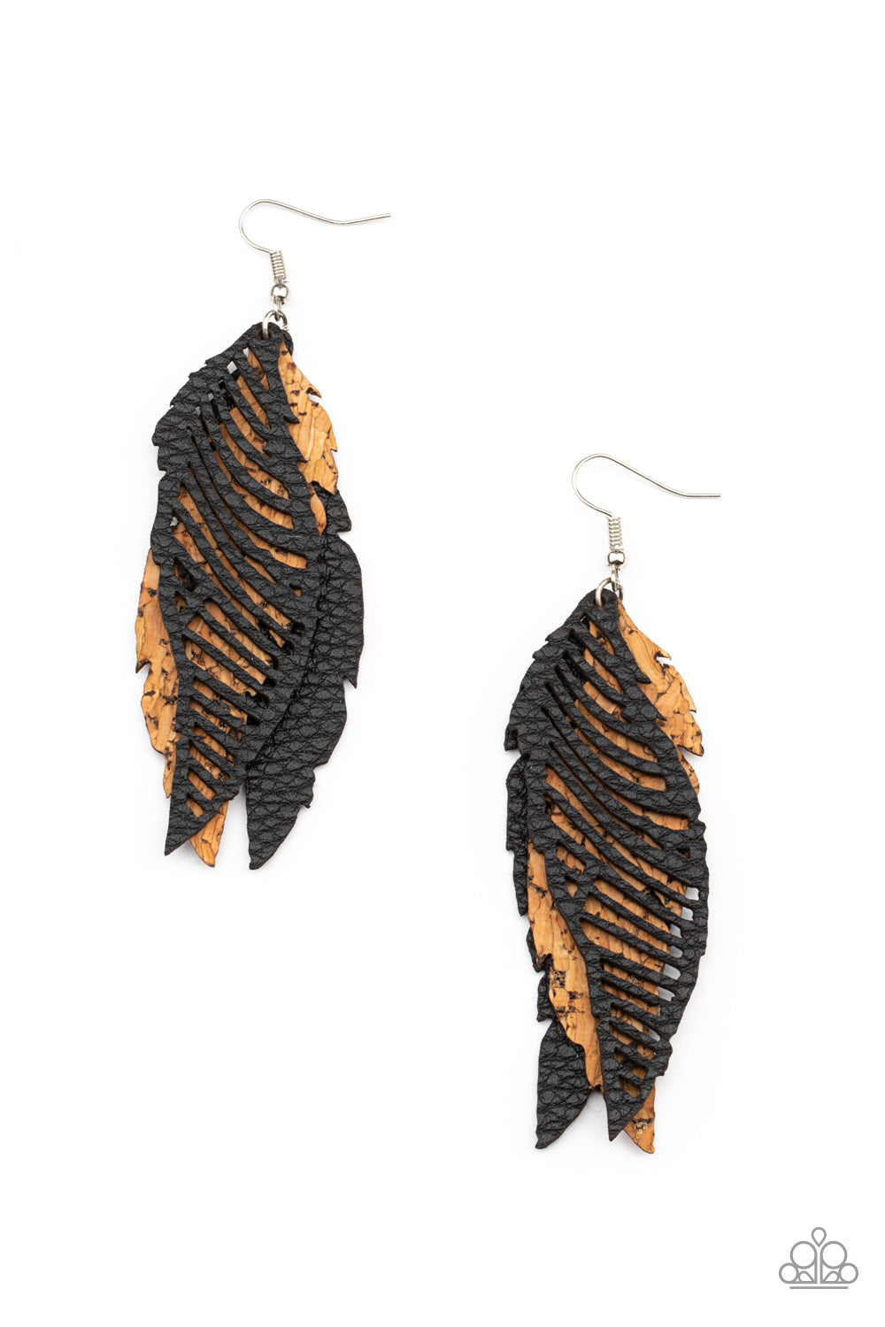 Paparazzi WINGING Off The Hook - Black Earrings 