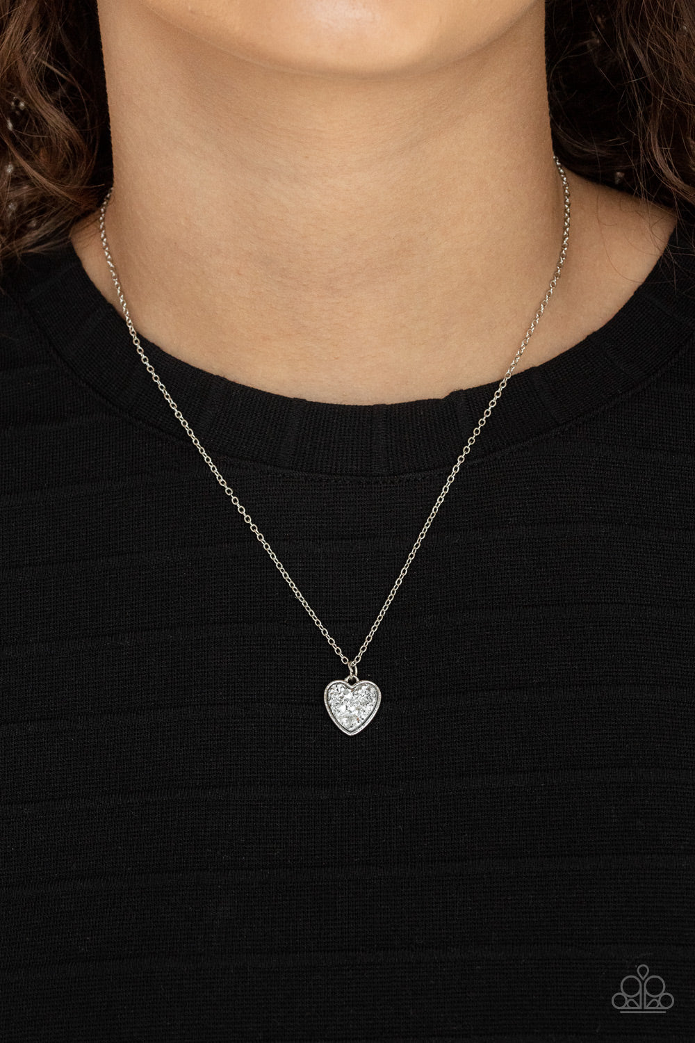 Paparazzi Pitter-Patter, Goes My Heart - Silver Necklace 