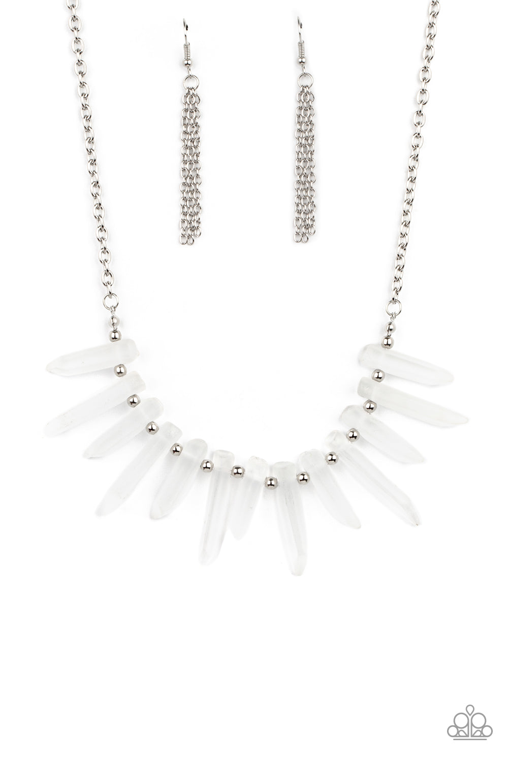 Paparazzi Ice Age Intensity - White Necklace 