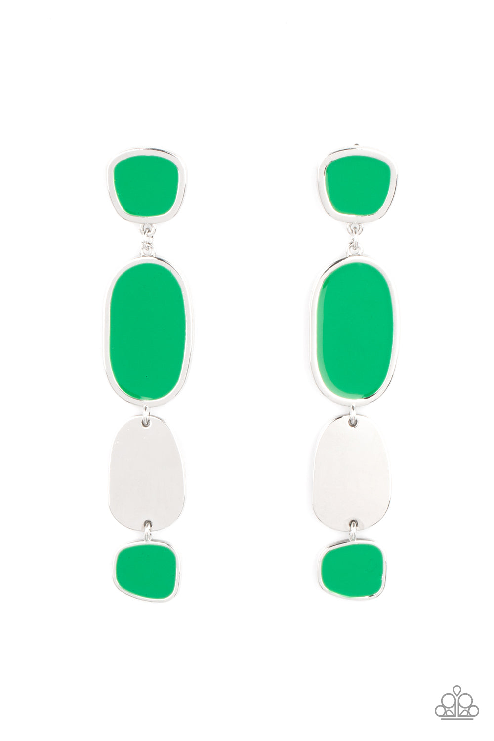 Paparazzi All Out Allure - Green Earrings 