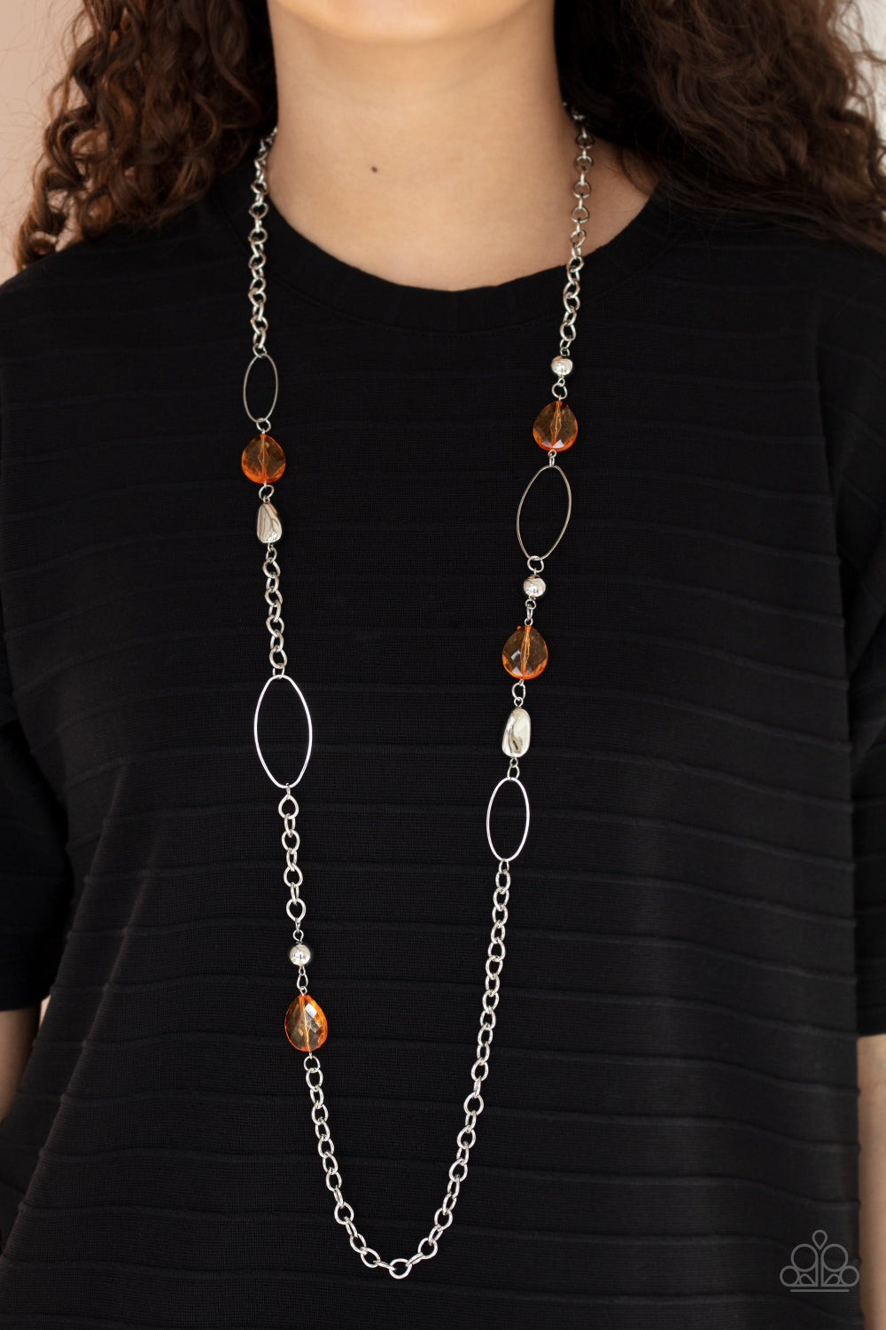 Paparazzi SHEER As Fate - Orange Necklace