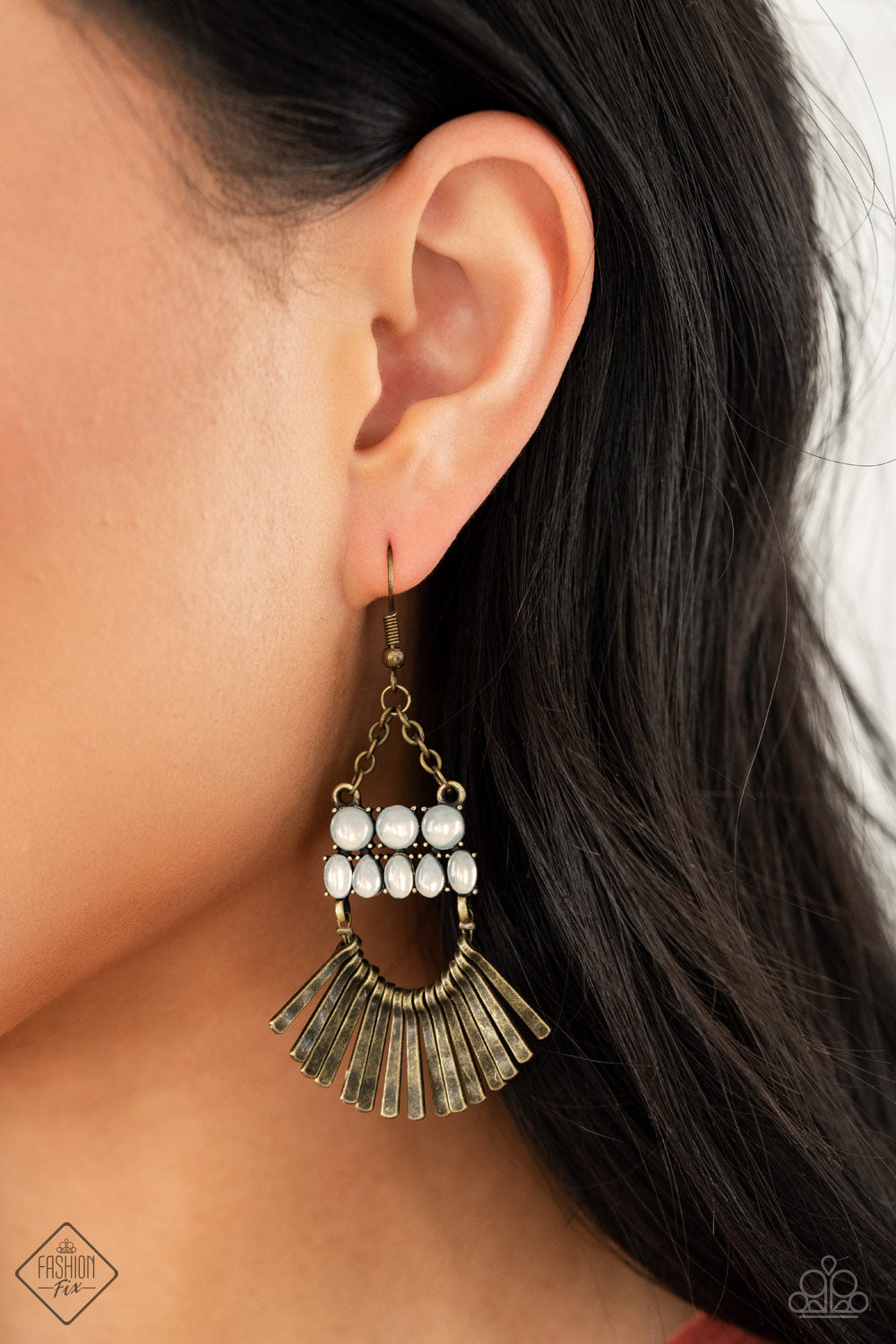 Paparazzi A FLARE For Fierceness - Brass Earrings 