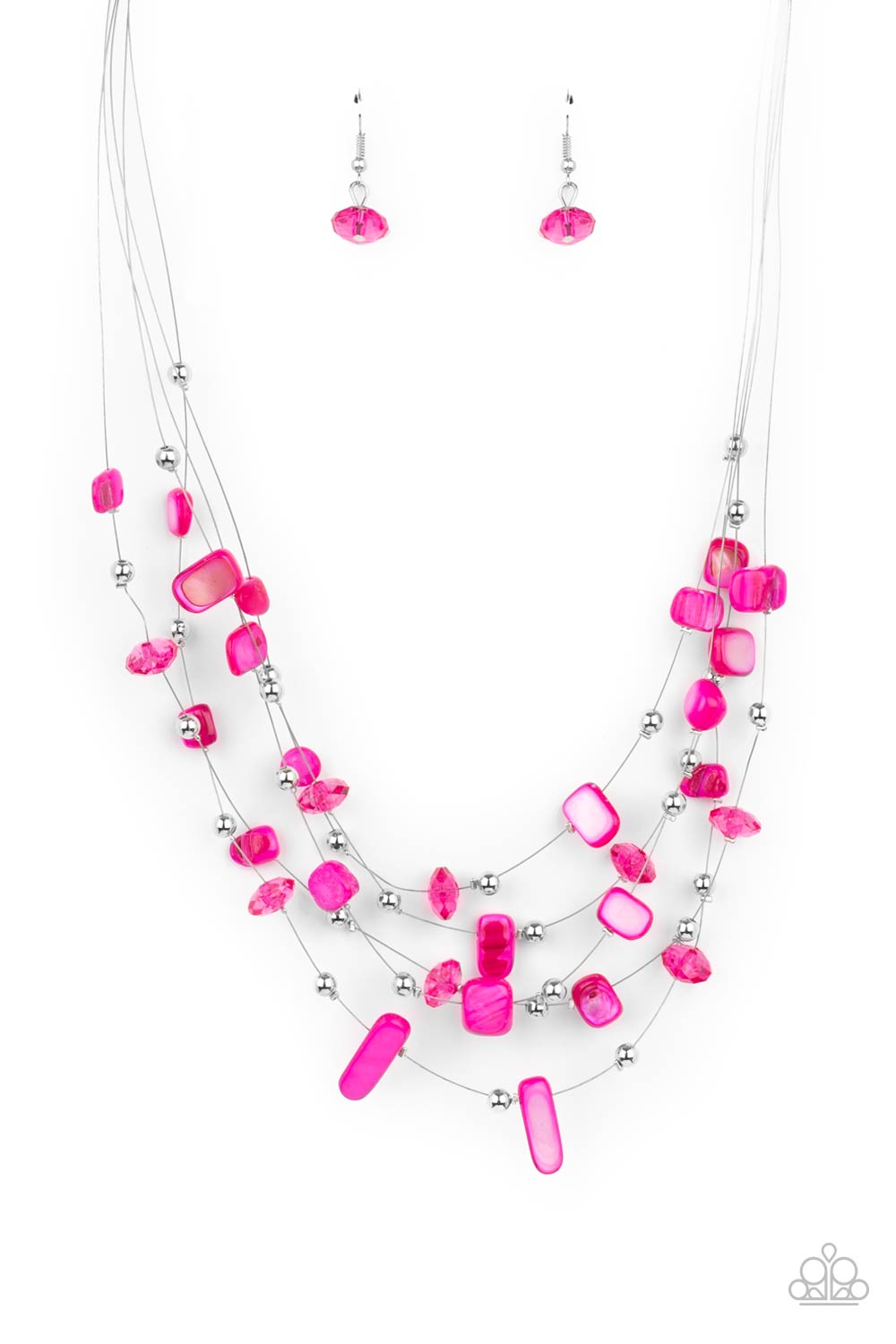 Paparazzi Prismatic Pebbles - Pink Necklace 