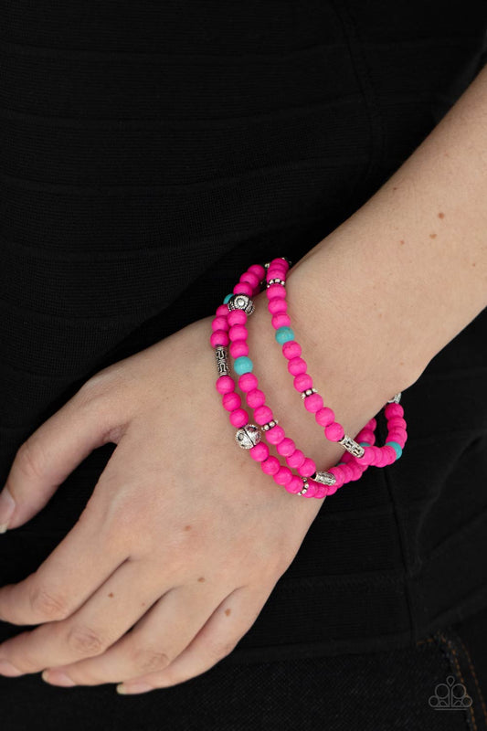 Paparazzi Desert Decorum - Pink Bracelet 