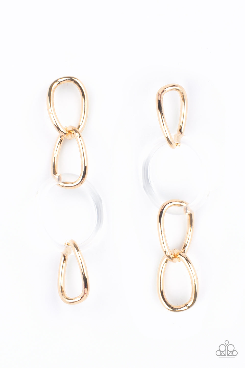 Paparazzi Talk In Circles - Gold Post Earrings 