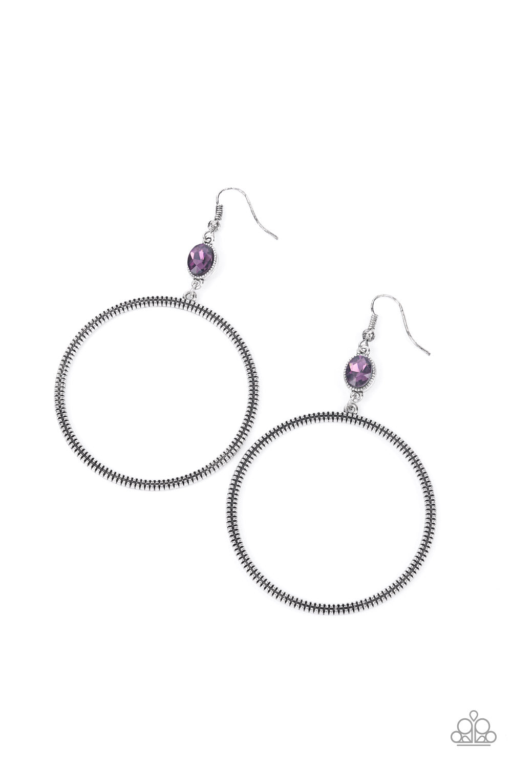 Paparazzi Work That Circuit - Purple Earrings 