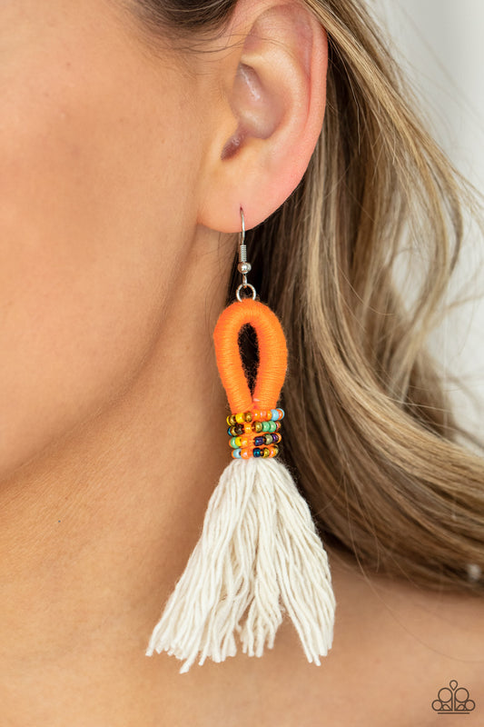 Paparazzi The Dustup - Orange Earrings 