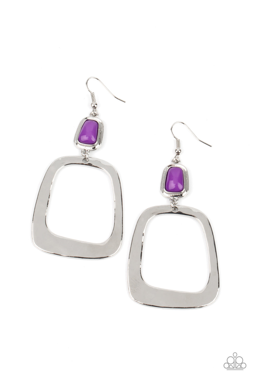 Paparazzi Material Girl Mod - Purple Earrings 