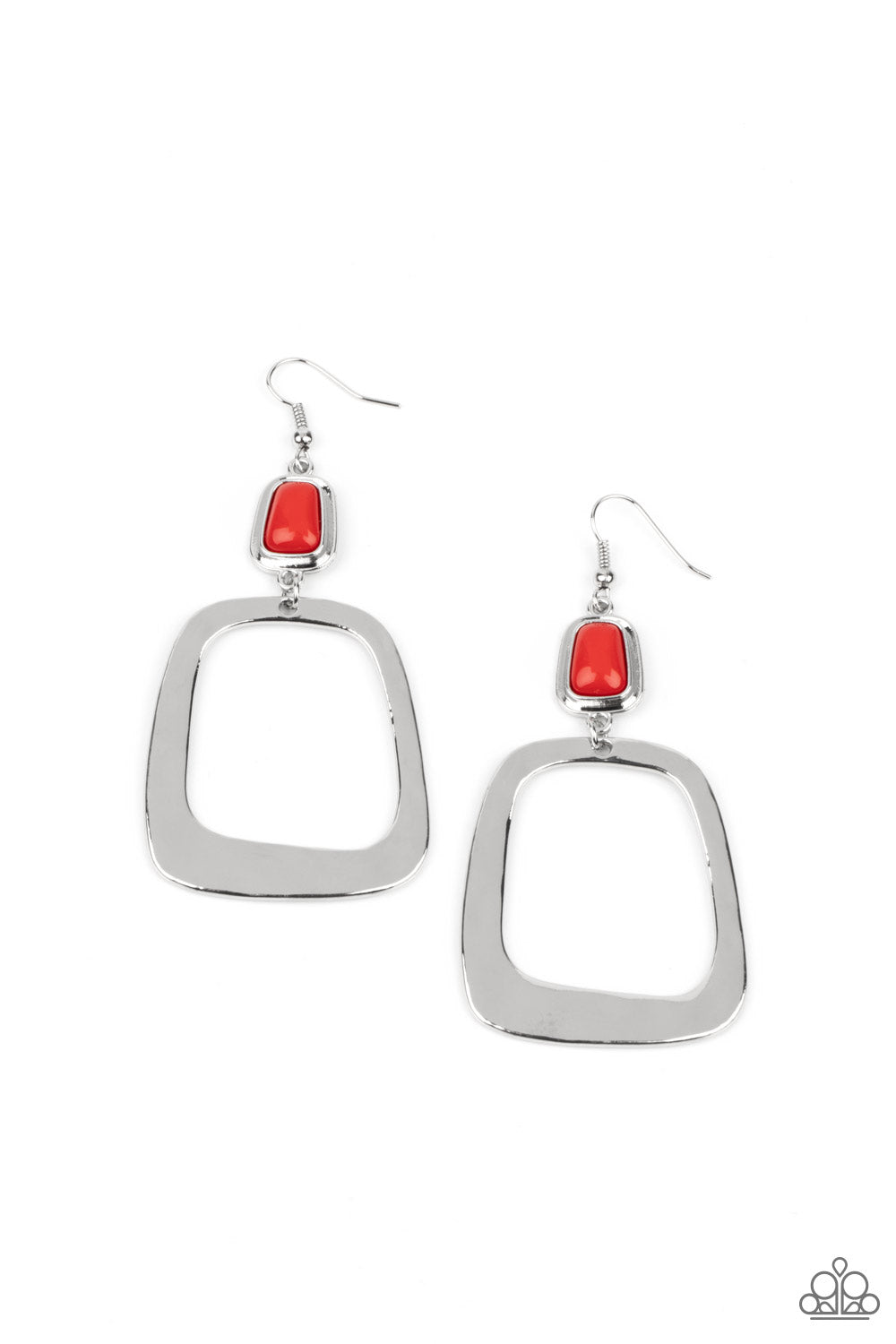 Paparazzi Material Girl Mod - Red Earrings 