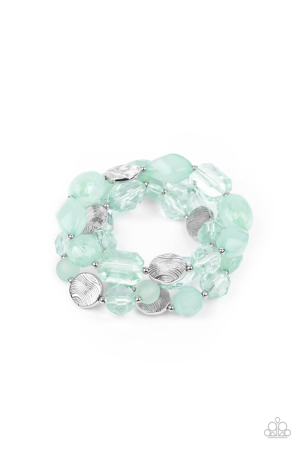 Paparazzi Oceanside Bliss - Green Bracelet 