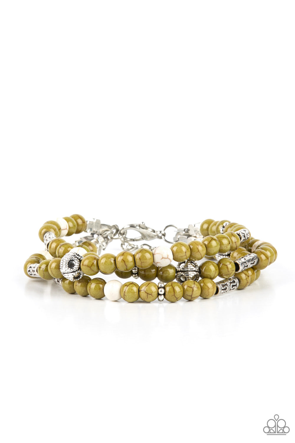 Paparazzi Desert Decorum - Green Bracelet 