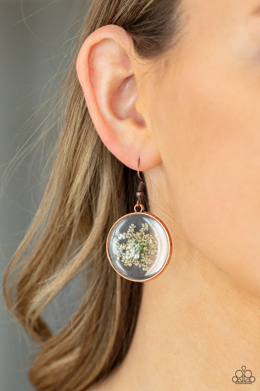 Paparazzi Happily Ever Eden - Copper Earrings 