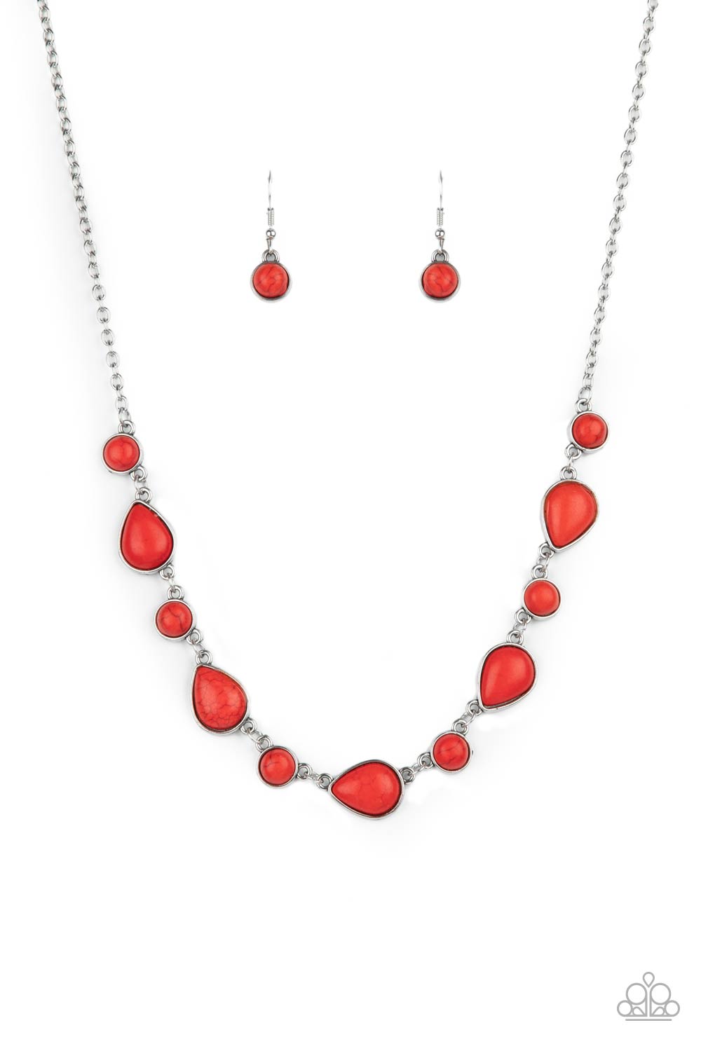 Paparazzi Heavenly Teardrops - Red Necklace 