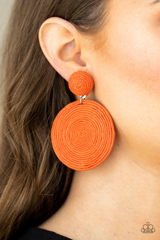 Circulate The Room - Orange Earrings 