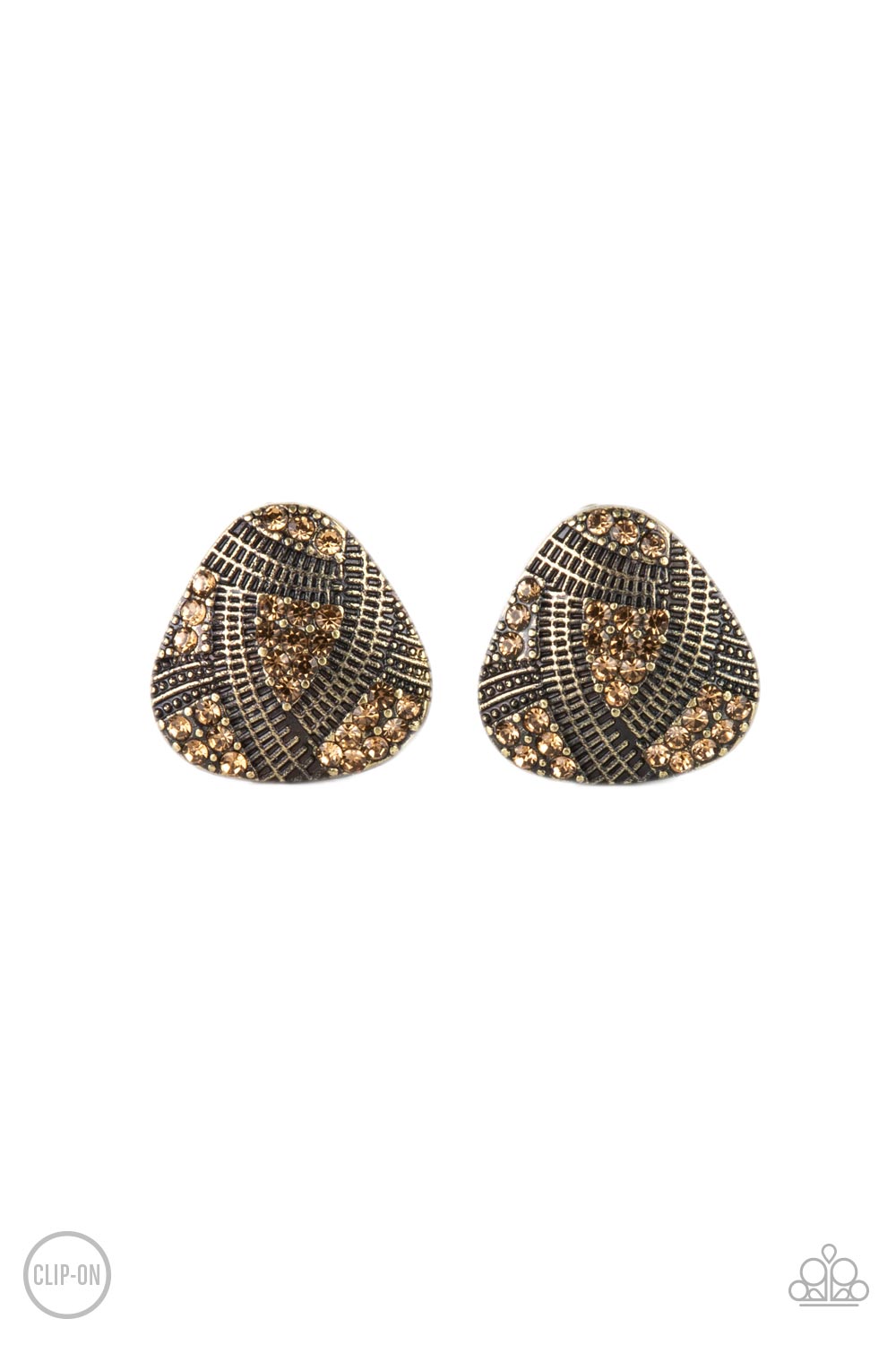 Paparazzi Gorgeously Galleria - Brass Clip On Earrings 