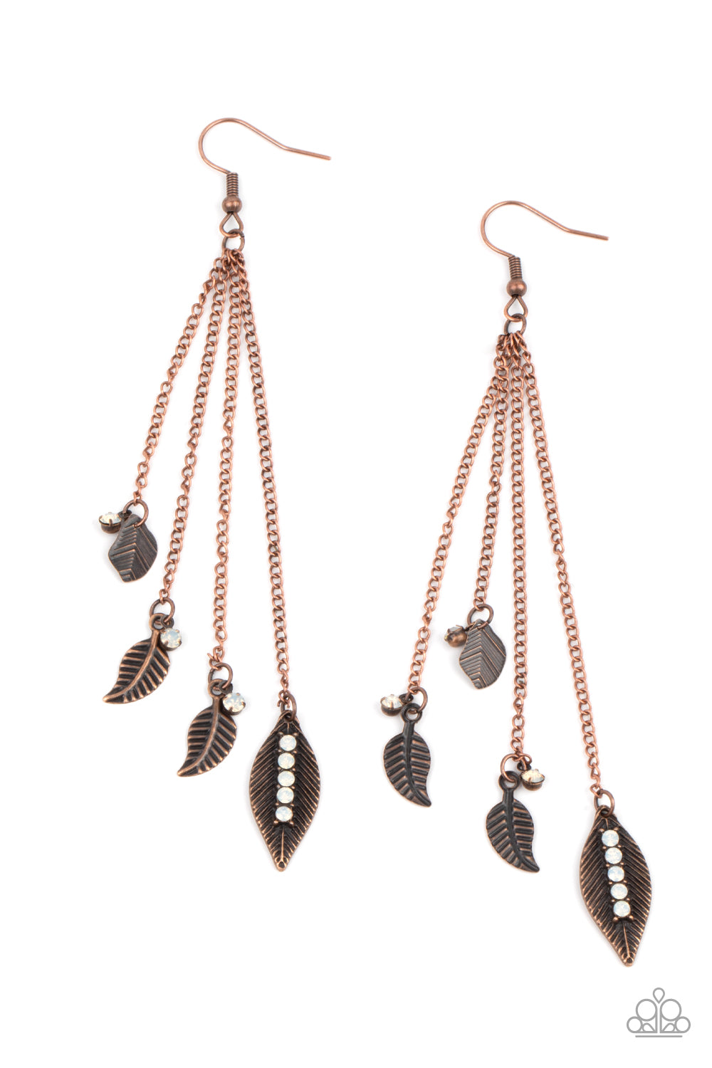 Paparazzi Chiming Leaflets - Copper Earrings 