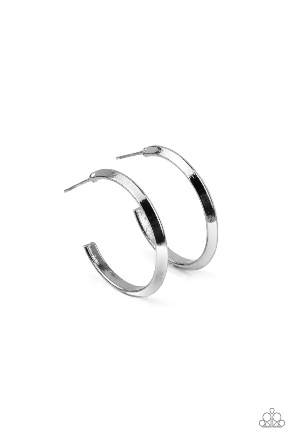 Paparazzi On The Brink - Black Hoop Earrings 