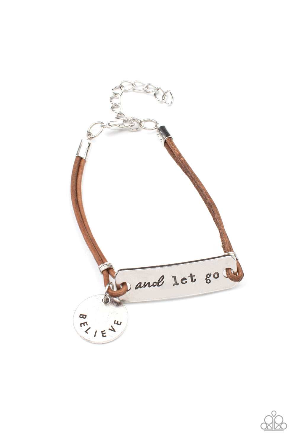 Believe and Let Go - Brown Urban Bracelet 