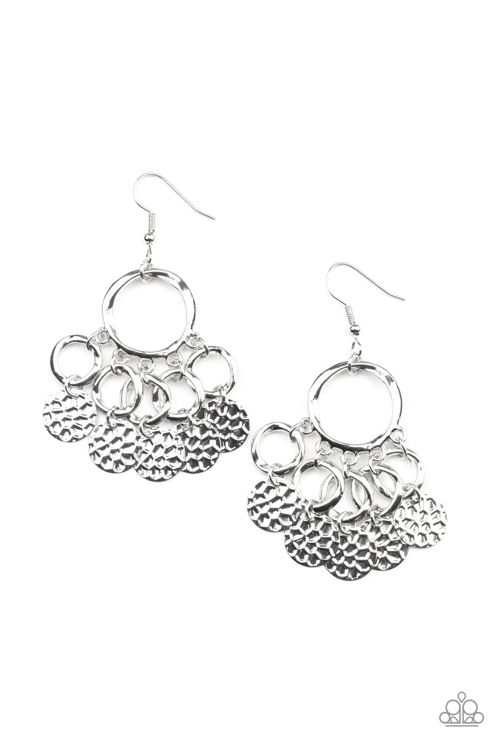 Paparazzi Partners in CHIME - Silver Earrings 