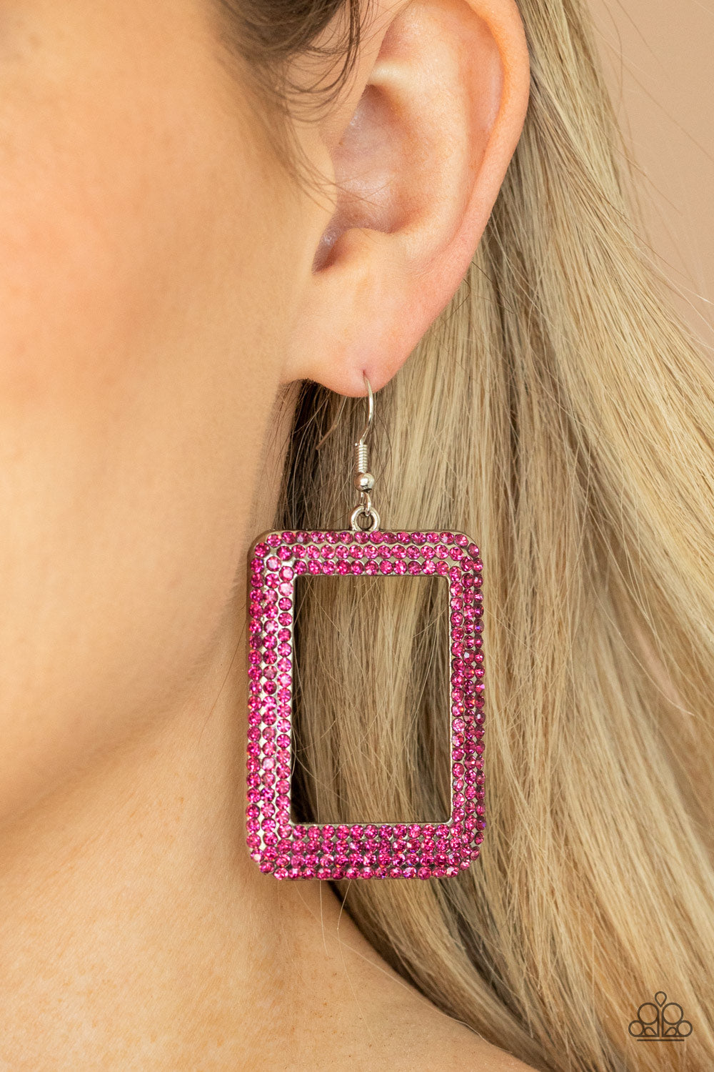 World FRAME-ous - Pink Earrings 