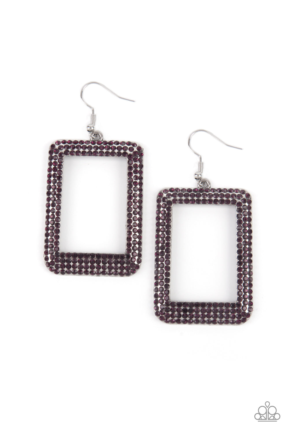 Paparazzi World FRAME-ous - Purple Earrings 