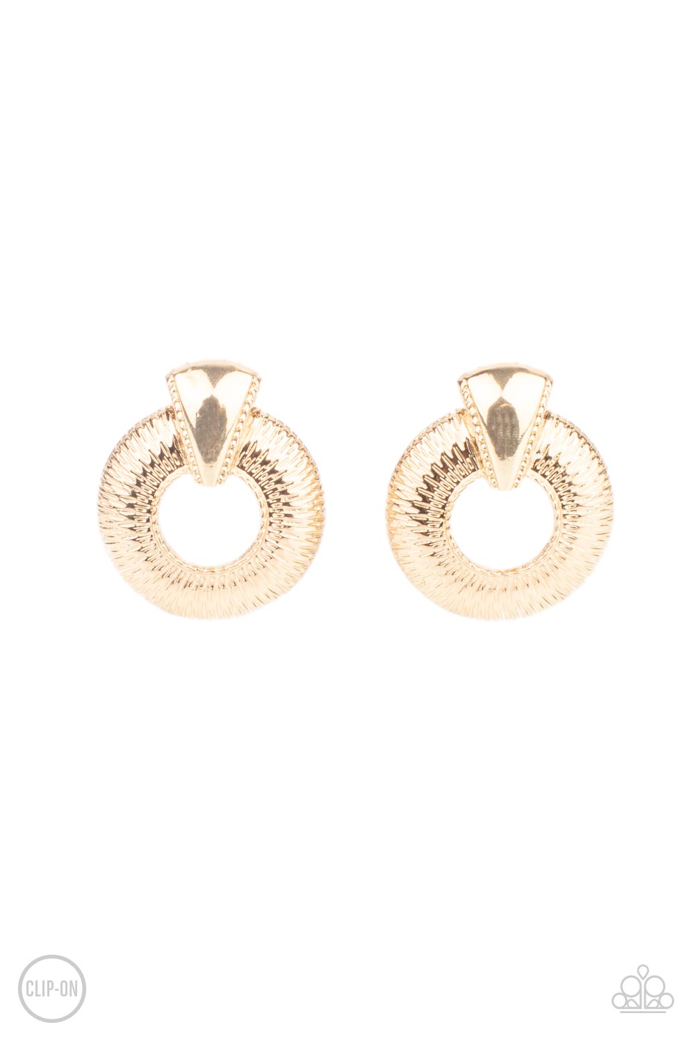 Industrial Innovator - Gold Clip On Earrings