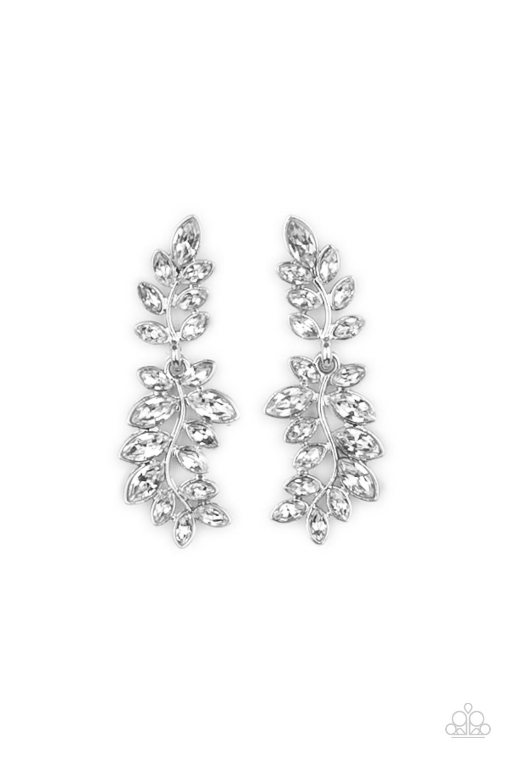 Frond Fairytale - White Post Earrings 