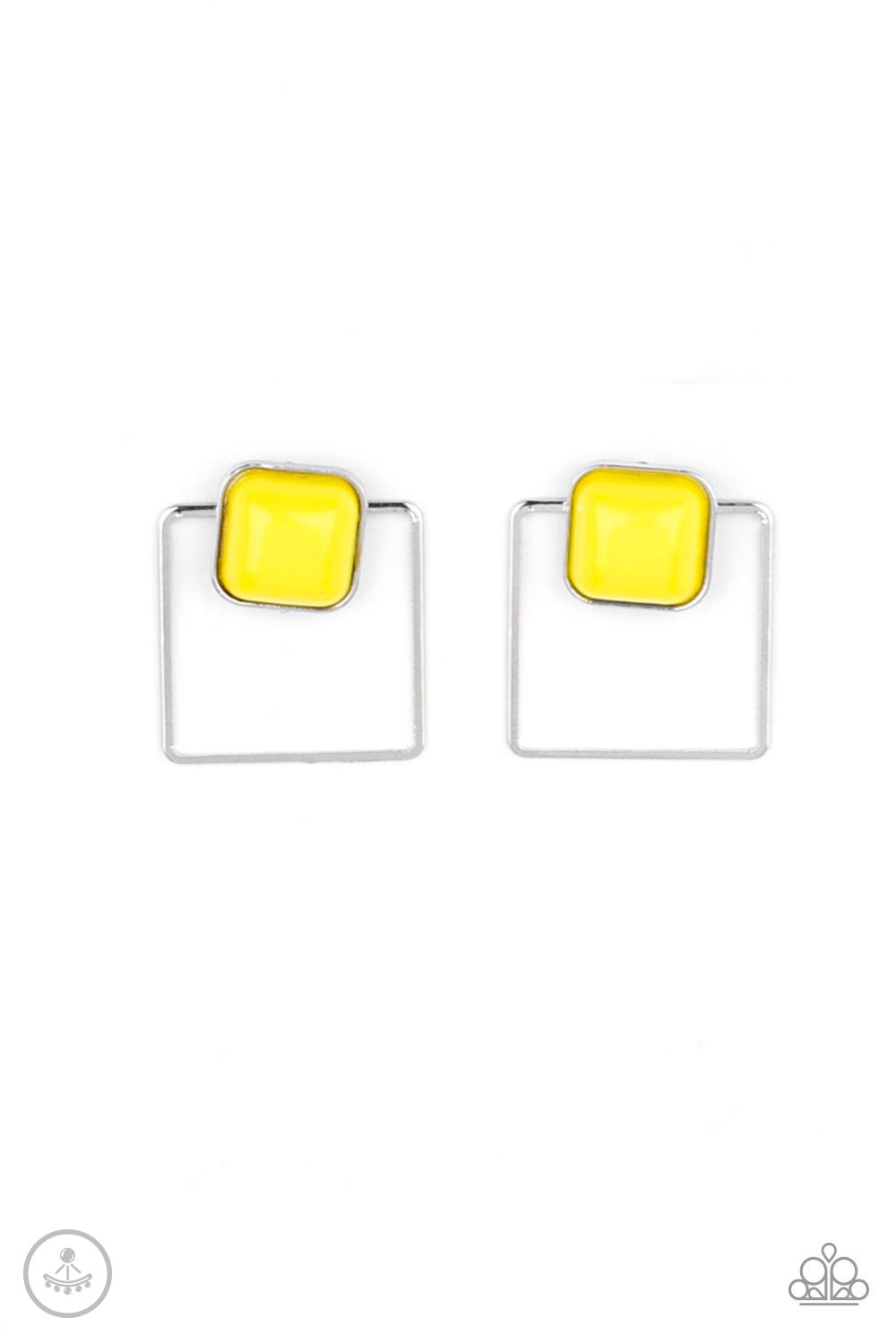 Paparazzi FLAIR and Square - Yellow Earrings 