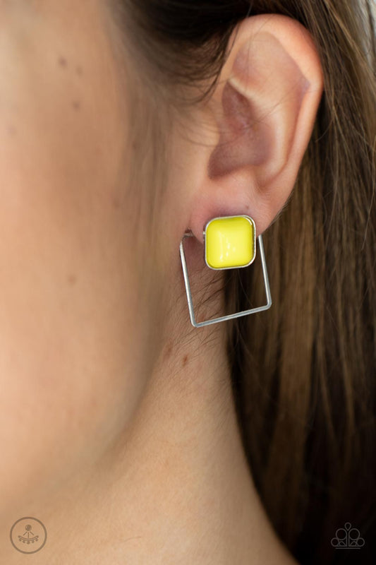 Paparazzi FLAIR and Square - Yellow Earrings 