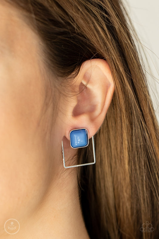 Paparazzi FLAIR and Square - Blue Post Earrings 