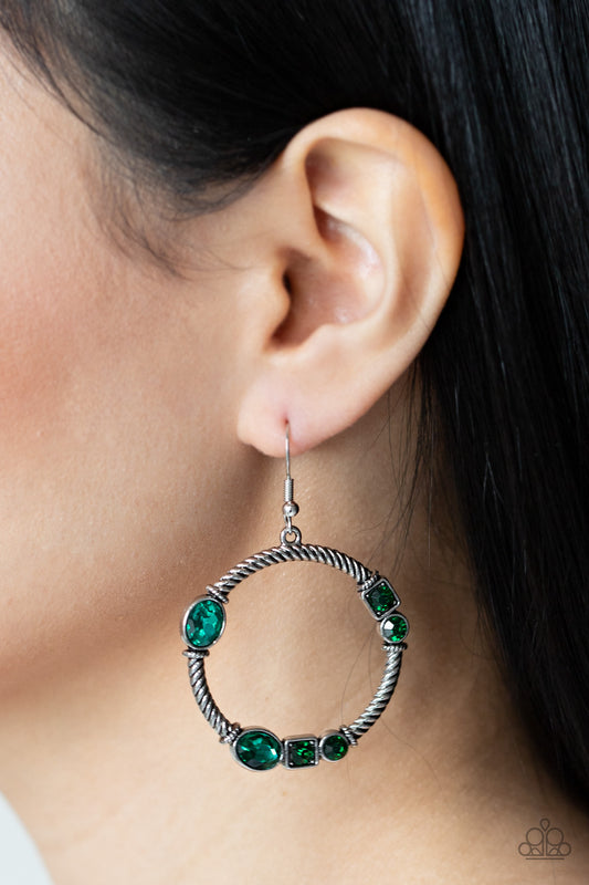 Paparazzi Glamorous Garland - Green Earrings 