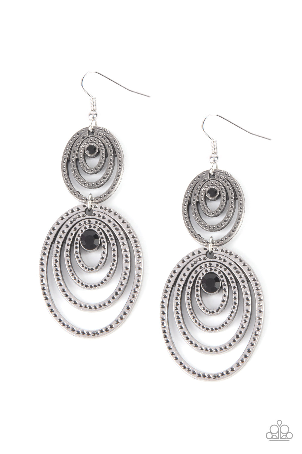 Paparazzi Cosmic Twirl - Black Earrings 