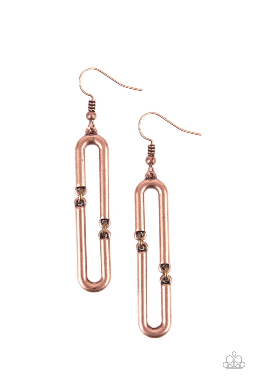 Linked and Synced - Copper Earrings