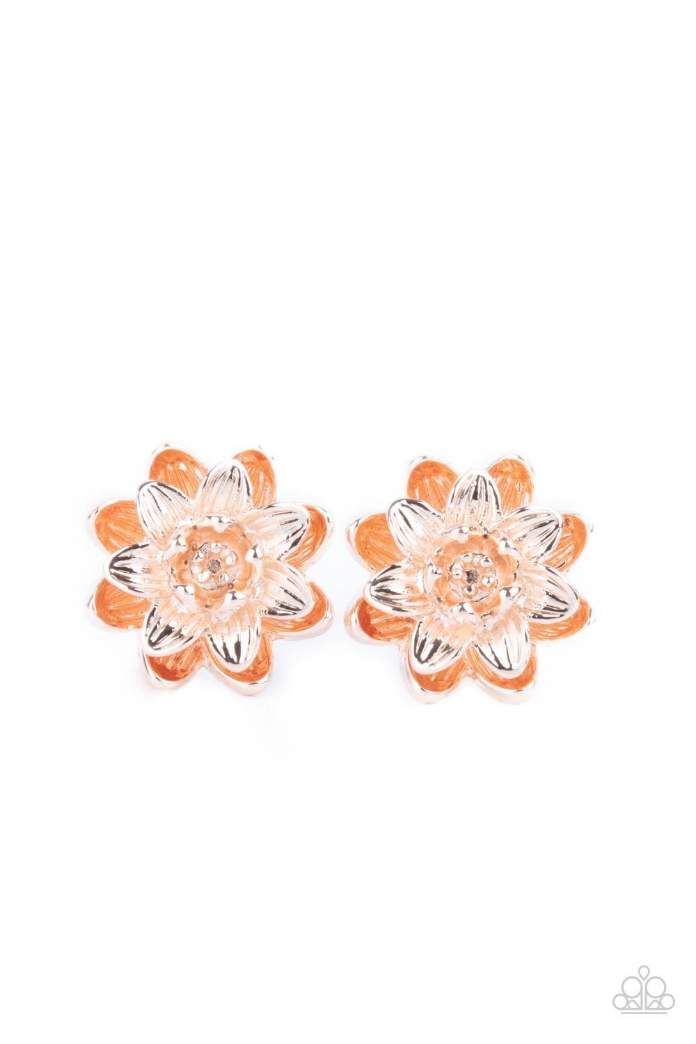 Paparazzi Water Lily Love - Rose Gold Post Earrings 